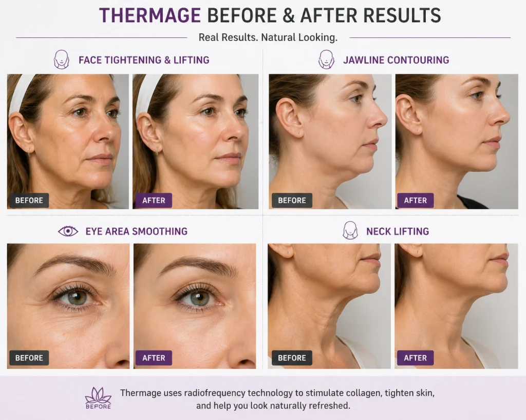 Before And After Thermage Results By Treatment Area